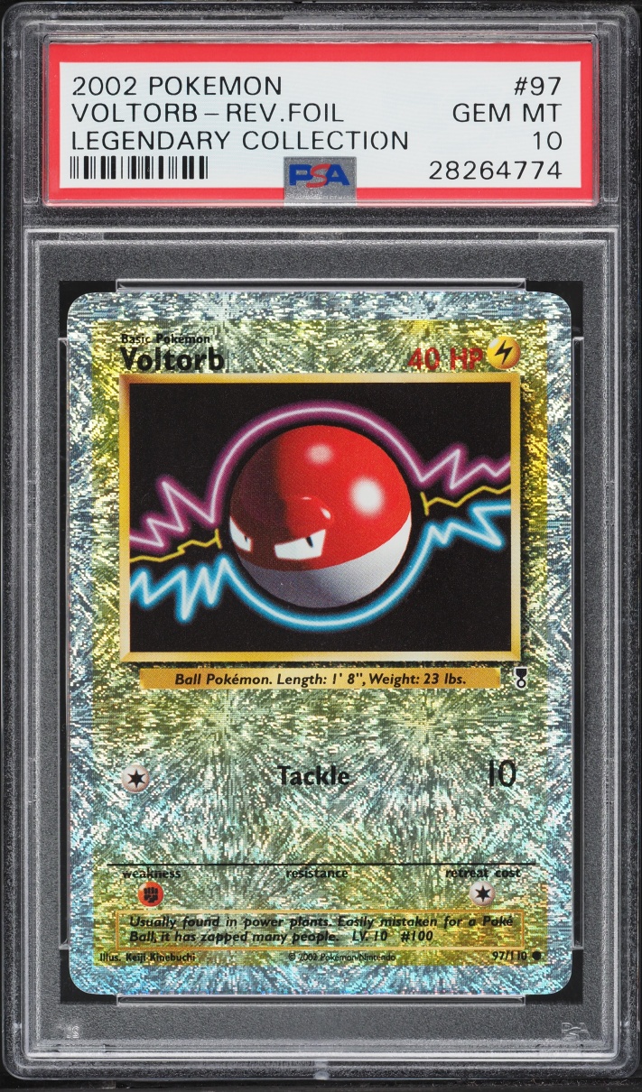 2002 Pokemon Legendary Collection Reverse Holo Voltorb #97 PSA 10 GEM MINT