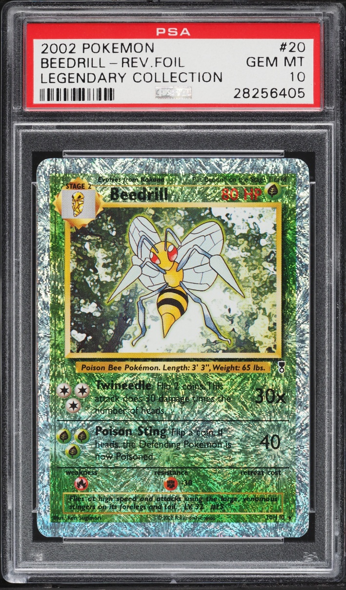 2002 Pokemon Legendary Collection Reverse Holo Beedrill #20 PSA 10 GEM MINT