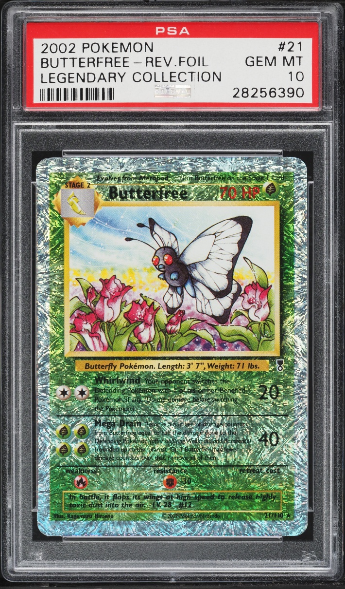 2002 Pokemon Legendary Collection Reverse Holo Butterfree #21 PSA 10 GEM MINT