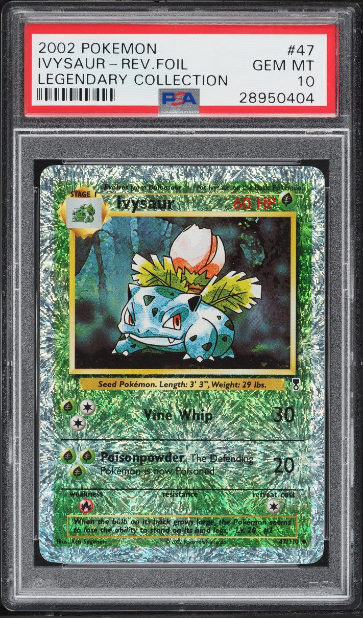 2002 Pokemon Legendary Collection Reverse Holo Ivysaur #47 PSA 10 GEM MINT