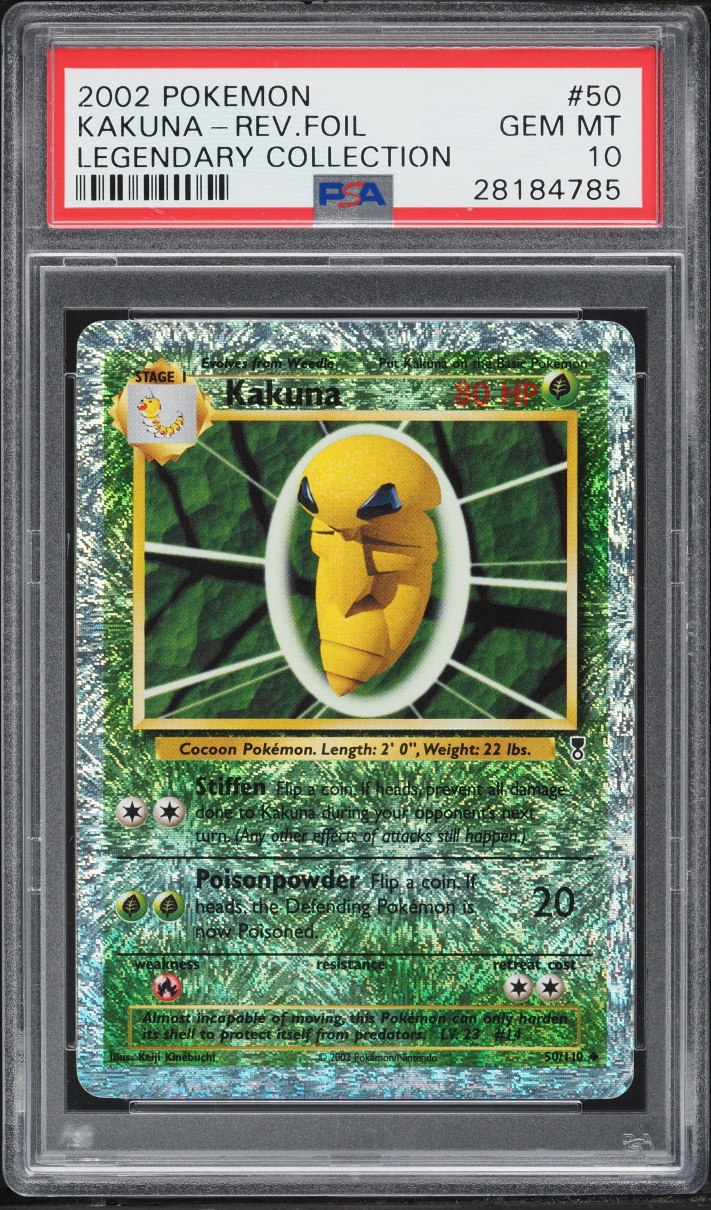 2002 Pokemon Legendary Collection Reverse Holo Kakuna #50 PSA 10 GEM MINT