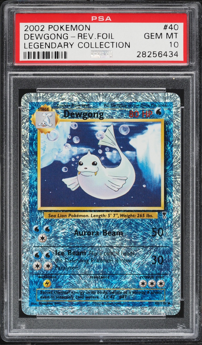 2002 Pokemon Legendary Collection Reverse Holo Dewgong #40 PSA 10 GEM MINT