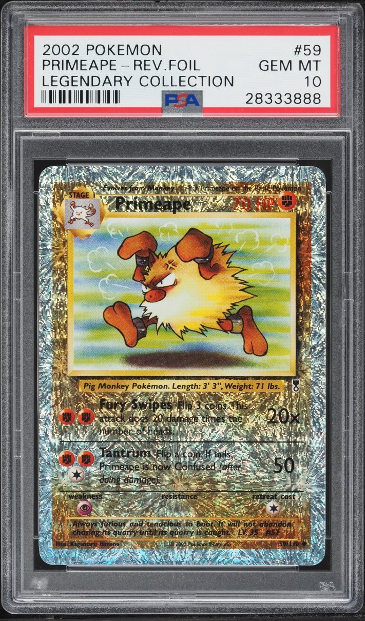 2002 Pokemon Legendary Collection Reverse Holo Primeape #59 PSA 10 GEM MINT