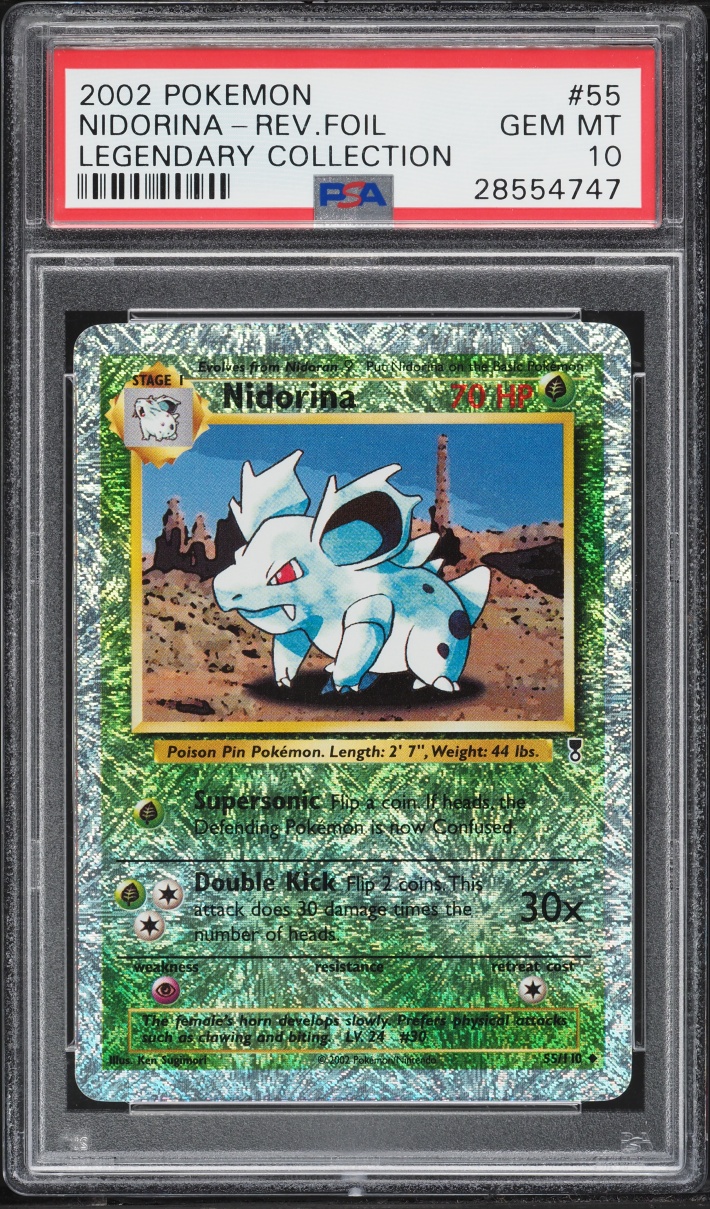 2002 Pokemon Legendary Collection Reverse Holo Nidorina #55 PSA 10 GEM MINT