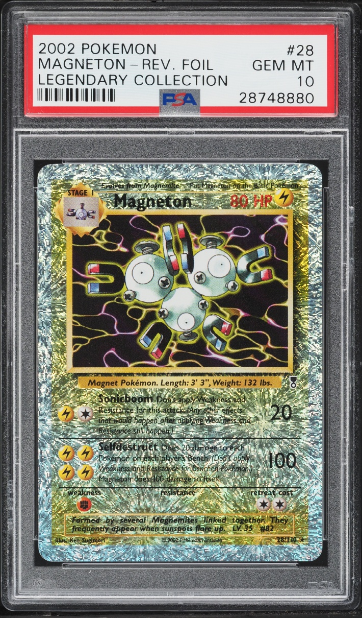 2002 Pokemon Legendary Collection Reverse Holo Magneton #28 PSA 10 GEM MINT
