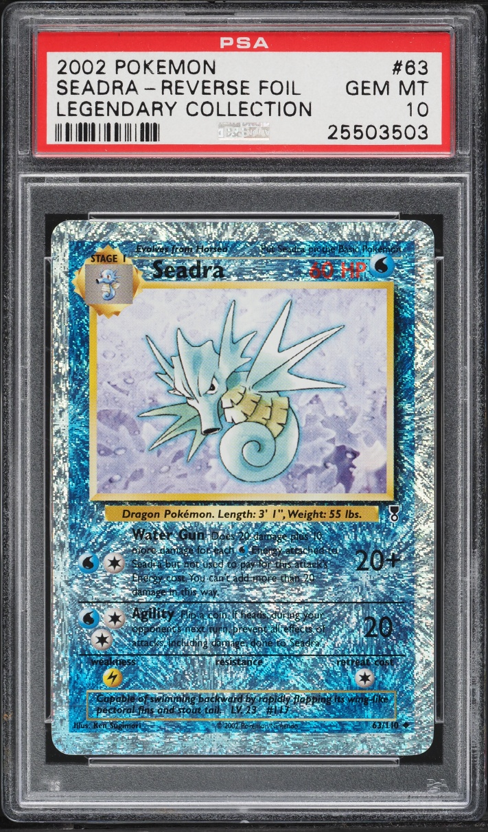 2002 Pokemon Legendary Collection Reverse Holo Seadra #63 PSA 10 GEM MINT