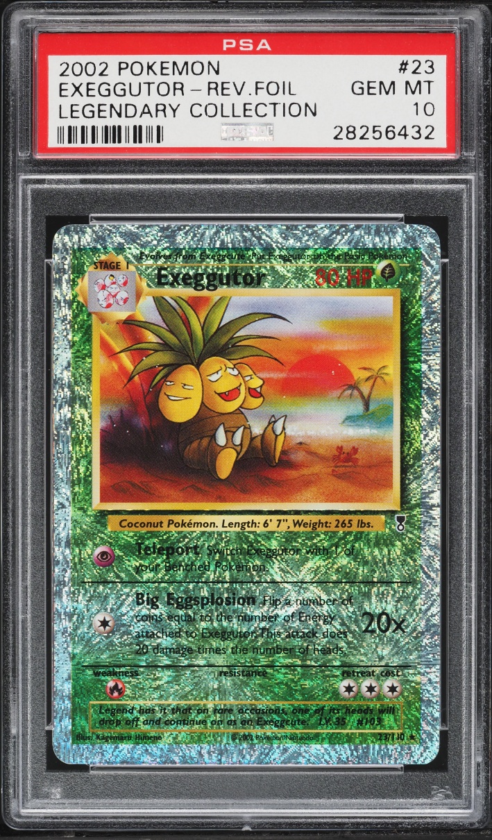 2002 Pokemon Legendary Collection Reverse Holo Exeggutor #23 PSA 10 GEM MINT