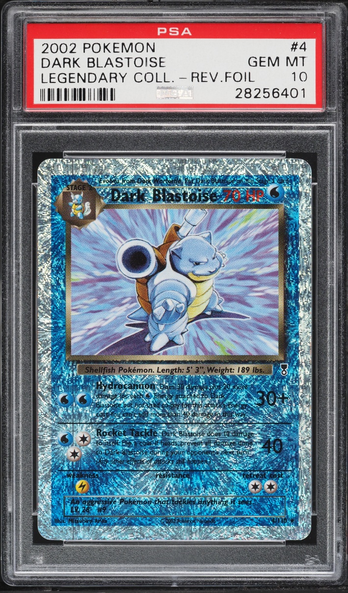 2002 Pokemon Legendary Collection Reverse Holo Dark Blastoise #4 PSA 10 GEM MINT