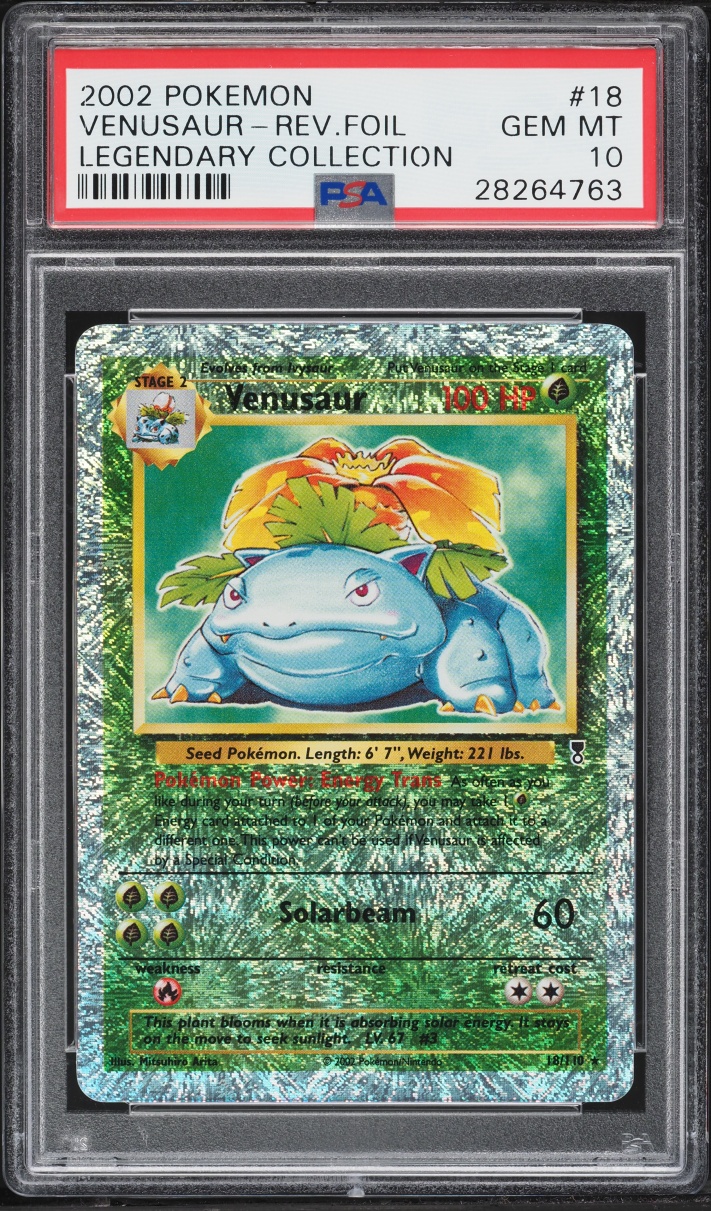 2002 Pokemon Legendary Collection Reverse Holo Venusaur #18 PSA 10 GEM MINT