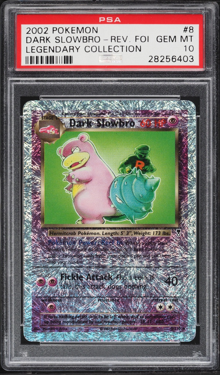 2002 Pokemon Legendary Collection Reverse Holo Dark Slowbro #8 PSA 10 GEM MINT