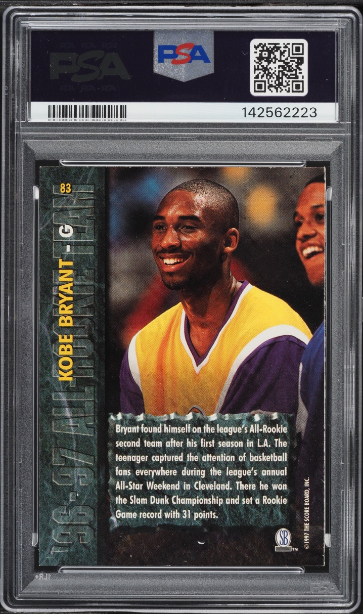 1997 Score Board Rookies Kobe Bryant #83 PSA 7 NRMT