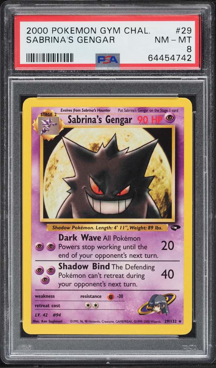 2000 Pokemon Gym Challenge Sabrina's Gengar #29 PSA 8 NM-MT