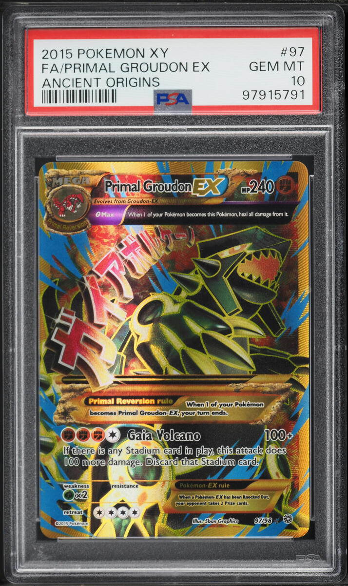 2015 Pokemon XY Ancient Origins Alt Art Primal Groudon EX #97 PSA 10 GEM MINT