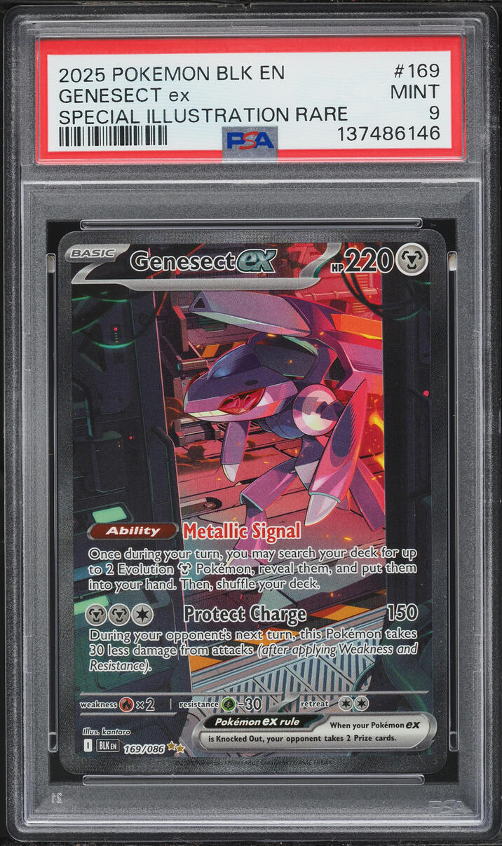 2025 Pokemon Scarlet & Violet Black Bolt SIR Genesect EX #169 PSA 9 MINT