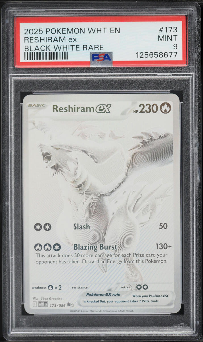 2025 Pokemon Scarlet & Violet White Flare BWR Reshiram ex #173 PSA 9 MINT