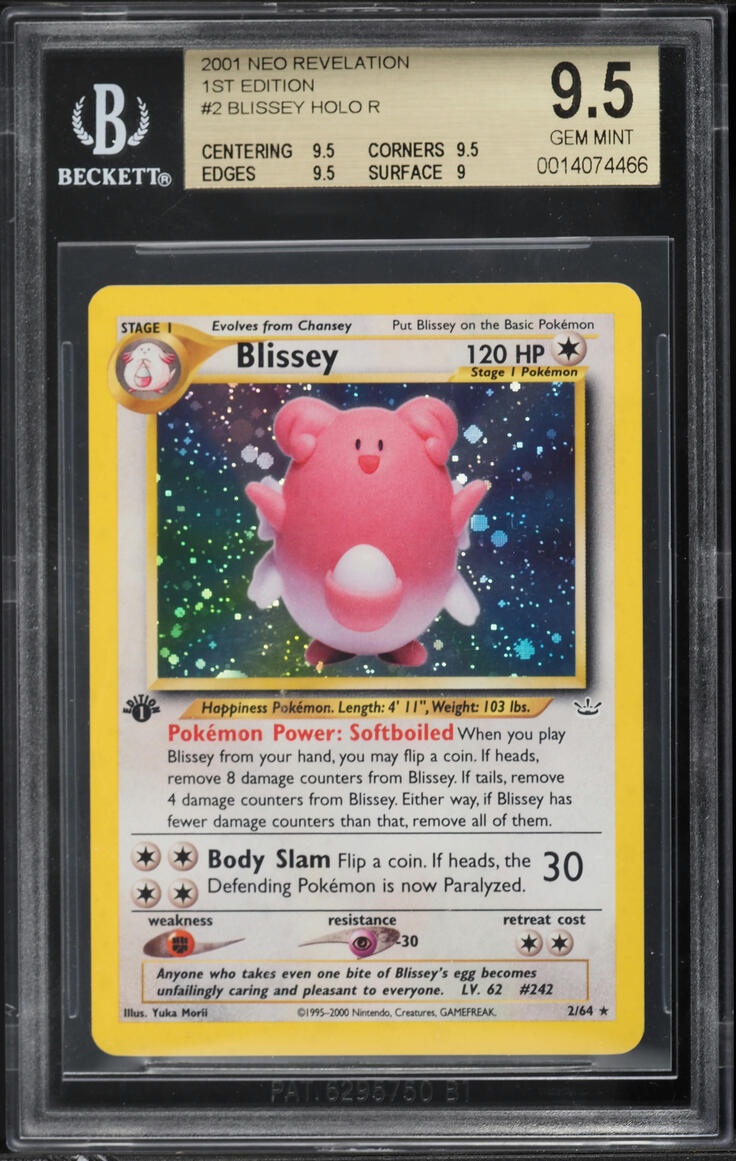 2001 Pokemon Neo Revelation 1st Edition Holo Blissey #2 BGS 9.5 GEM MINT