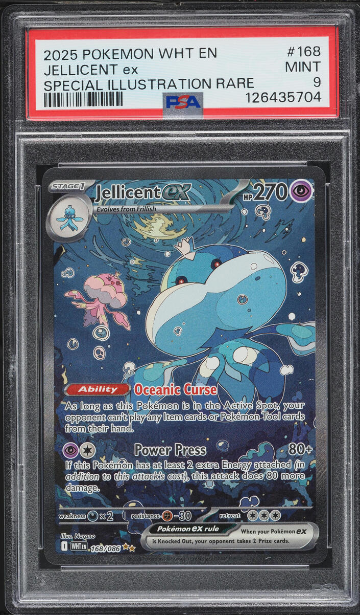 2025 Pokemon Scarlet & Violet White Flare SIR Jellicent EX #168 PSA 9 MINT