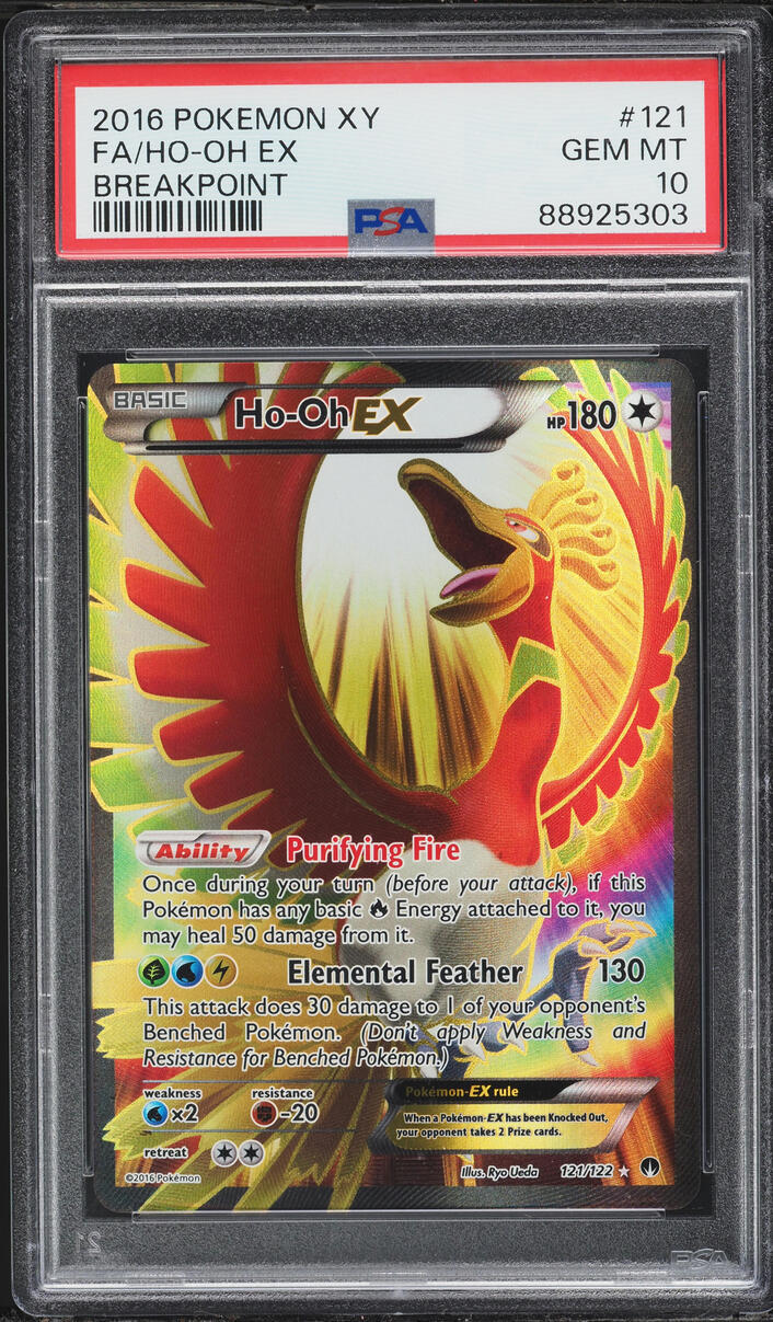 2016 Pokemon XY BREAKpoint Full Art Ho-Oh EX #121 PSA 10 GEM MINT