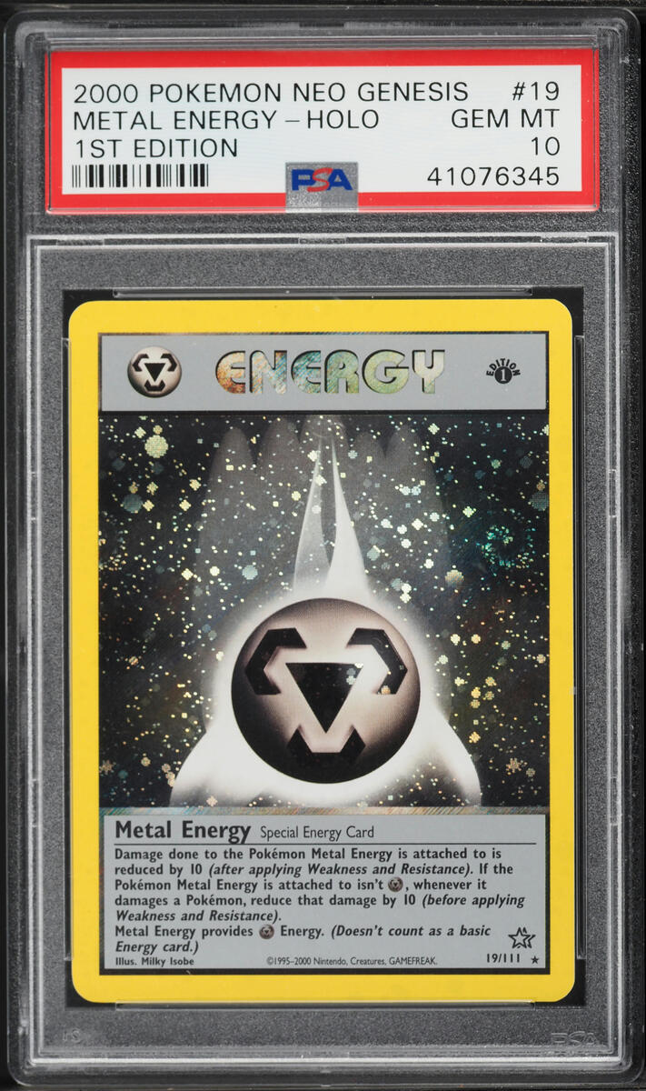 2000 Pokemon Neo Genesis 1st Edition Holo Metal Energy #19 PSA 10 GEM MINT