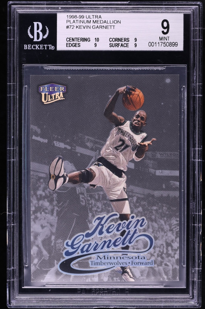 1998 Ultra Platinum Medallion Kevin Garnett /99 #72 BGS 9 MINT
