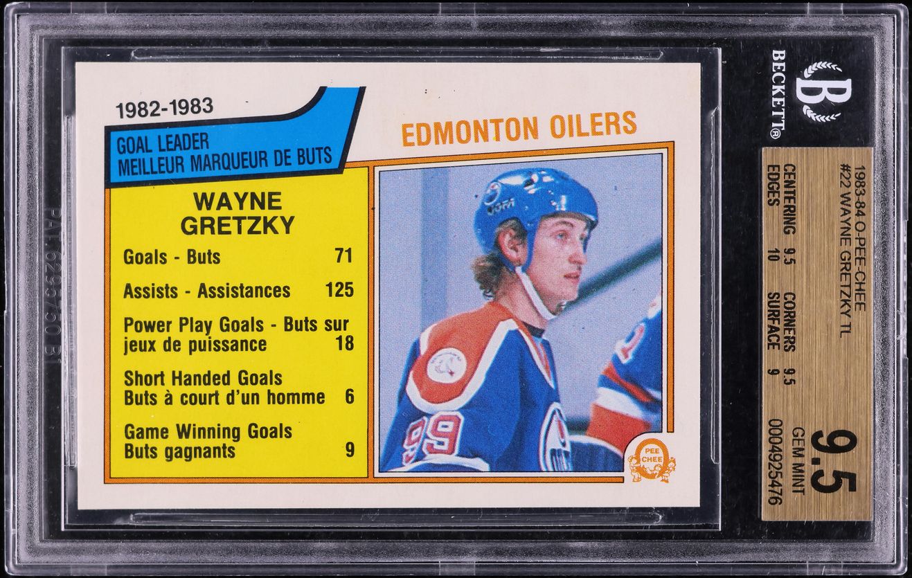1983 O-Pee-Chee Hockey Wayne Gretzky TEAM LEADERS #22 BGS 9.5 GEM MINT