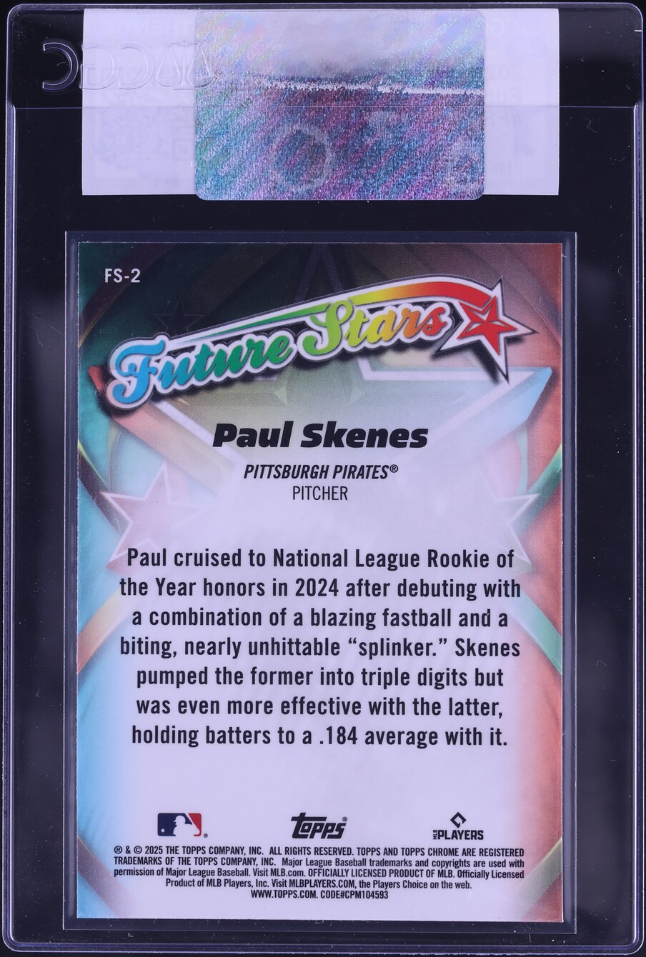 2025 Topps Chrome Future Stars Paul Skenes #FS-2 CGC AUTH