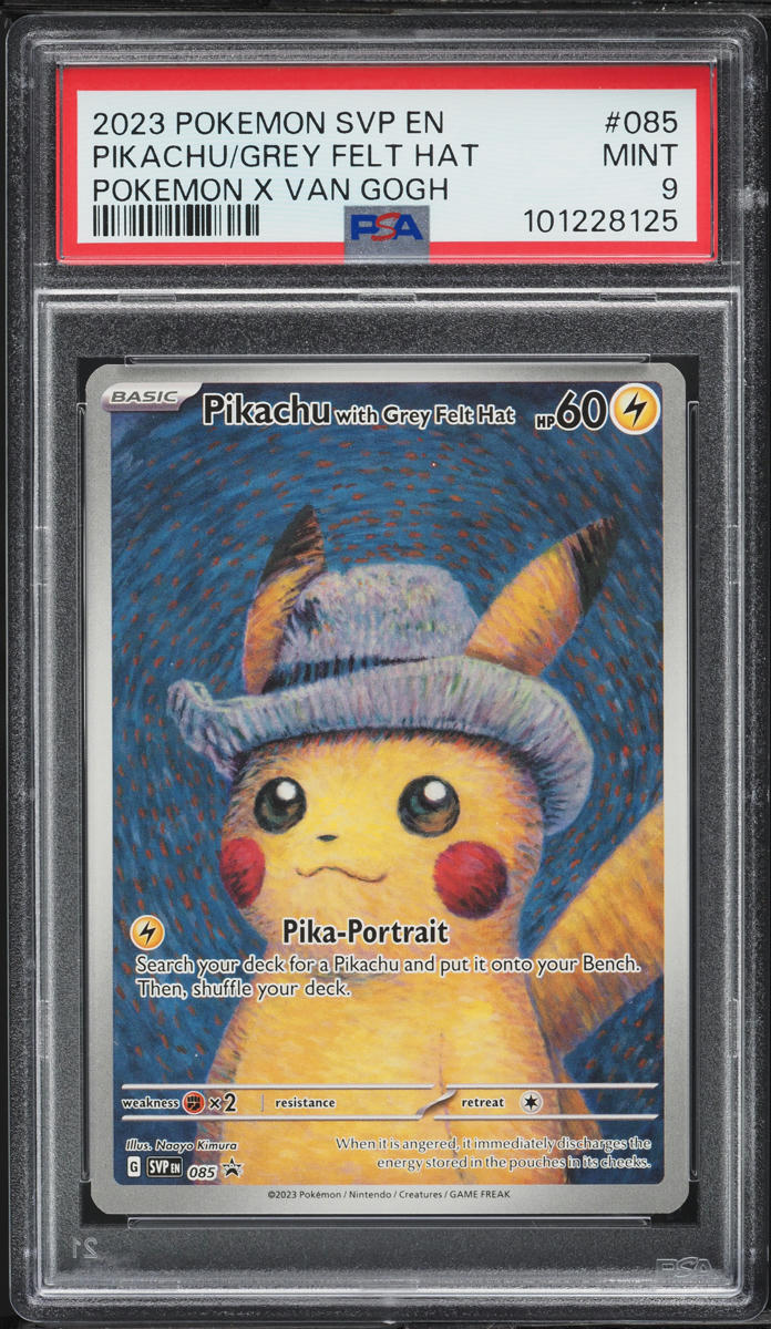 2023 Pokemon SV Black Star Promo Van Gogh Pikachu With Grey Felt Hat PSA 9 MINT
