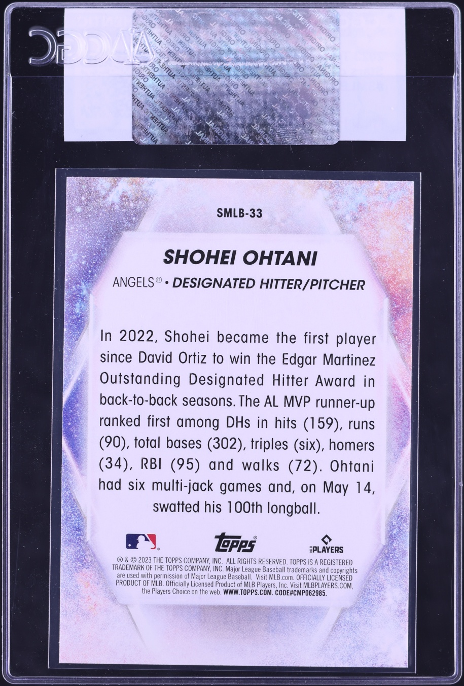 2023 Topps Stars Of MLB Shohei Ohtani #SMLB-33 CGC AUTH