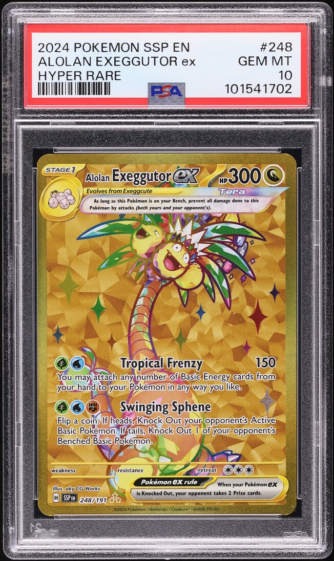 2024 Pokemon SV Surging Sparks Gold Rare Alolan Exeggutor ex #248 PSA ...