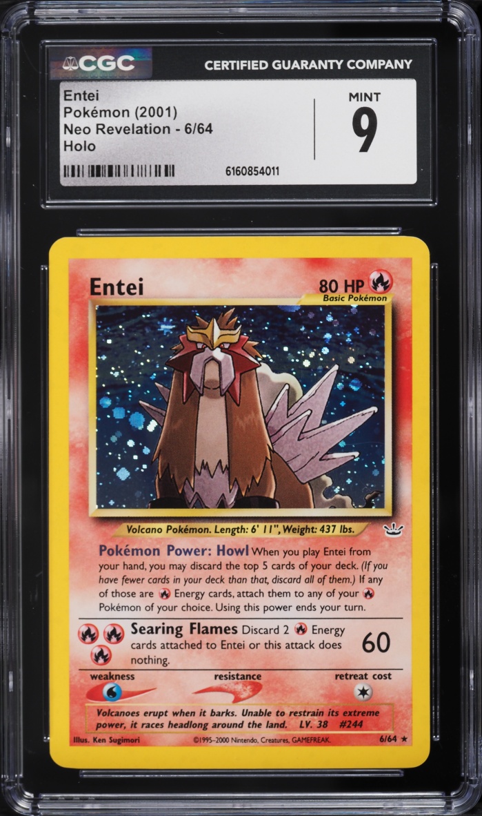 2001 Pokemon Neo Revelation Holo Entei #6 CGC 9 MINT