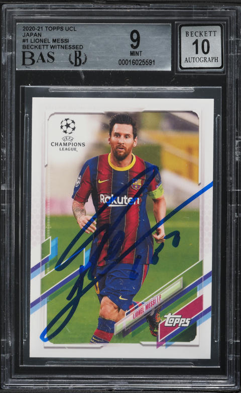 2020 Finest UEFA Gold Refractor Lionel Messi /50 #100 PSA 10