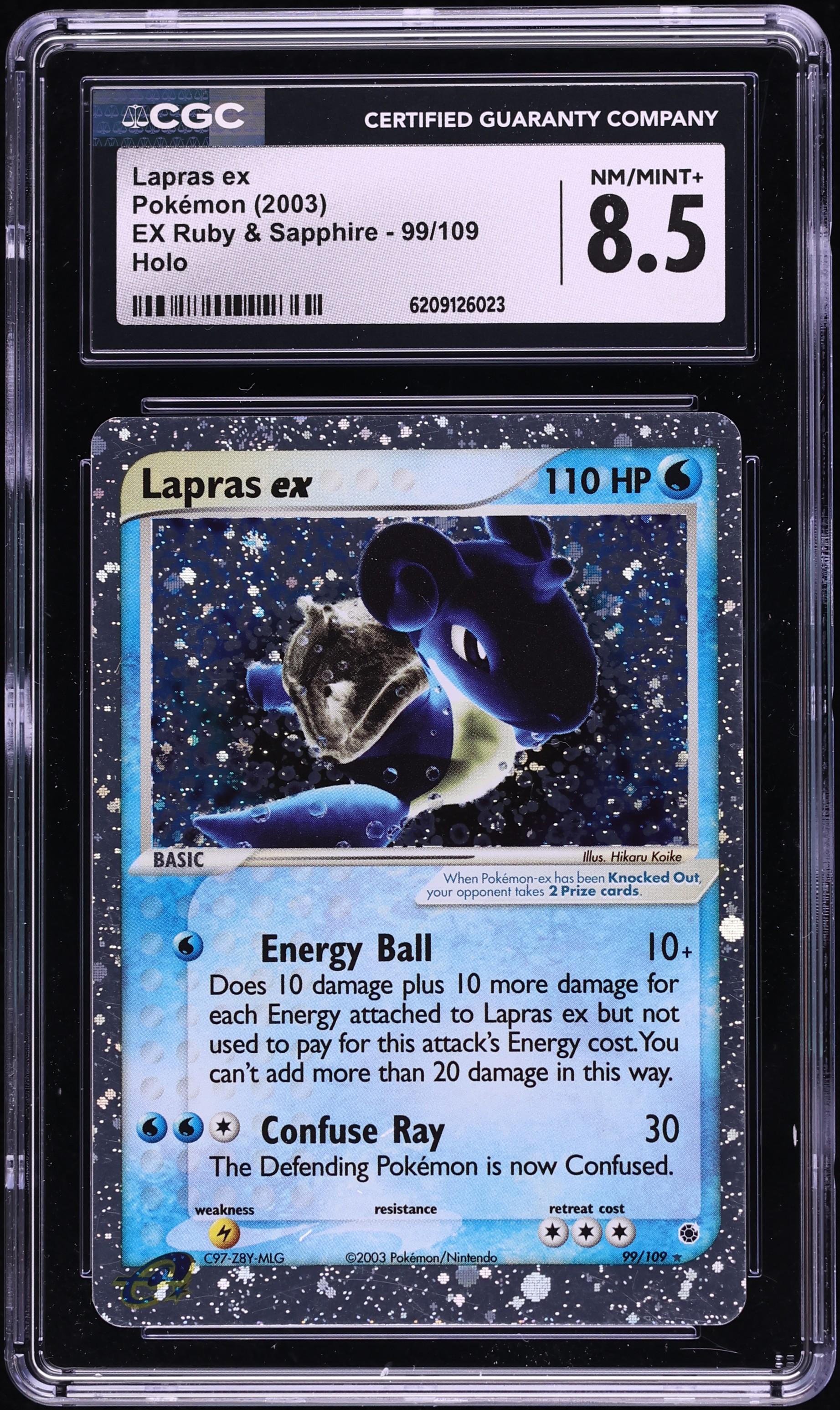 2003 Pokemon EX Ruby & Sapphire Holo Lapras EX #99 CGC 8.5 NM-MT+
