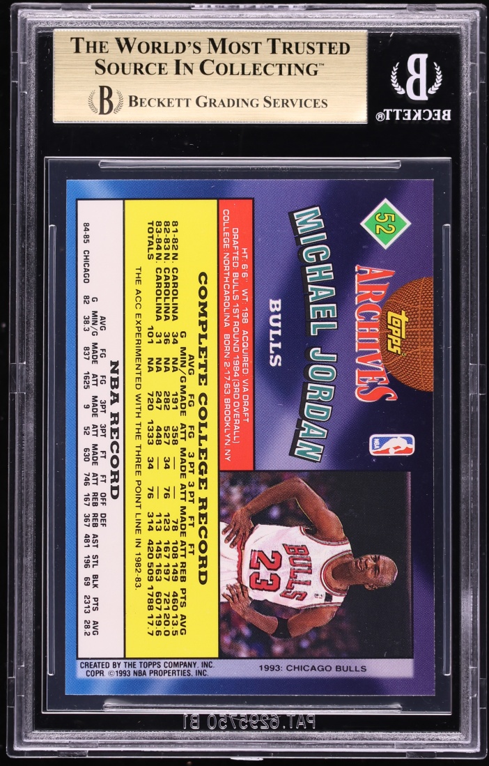 1992 Topps Archives Gold Michael Jordan #52 BGS 9.5 GEM MINT
