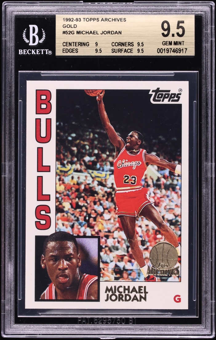 1992 Topps Archives Gold Michael Jordan #52 BGS 9.5 GEM MINT