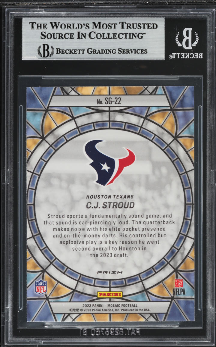 2023 Panini Mosaic Stained Glass C.J. Stroud ROOKIE #22 BGS 8.5 NM-MT+