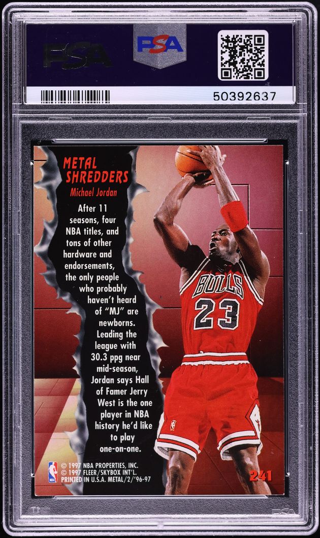 1996 Metal Shredders Michael Jordan #241 PSA 7 NRMT