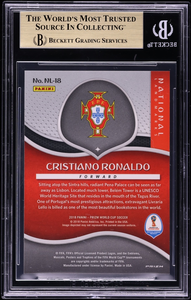 2018 Panini Prizm World Cup National Landmarks Cristiano Ronaldo #18 BGS 9.5 GEM MINT