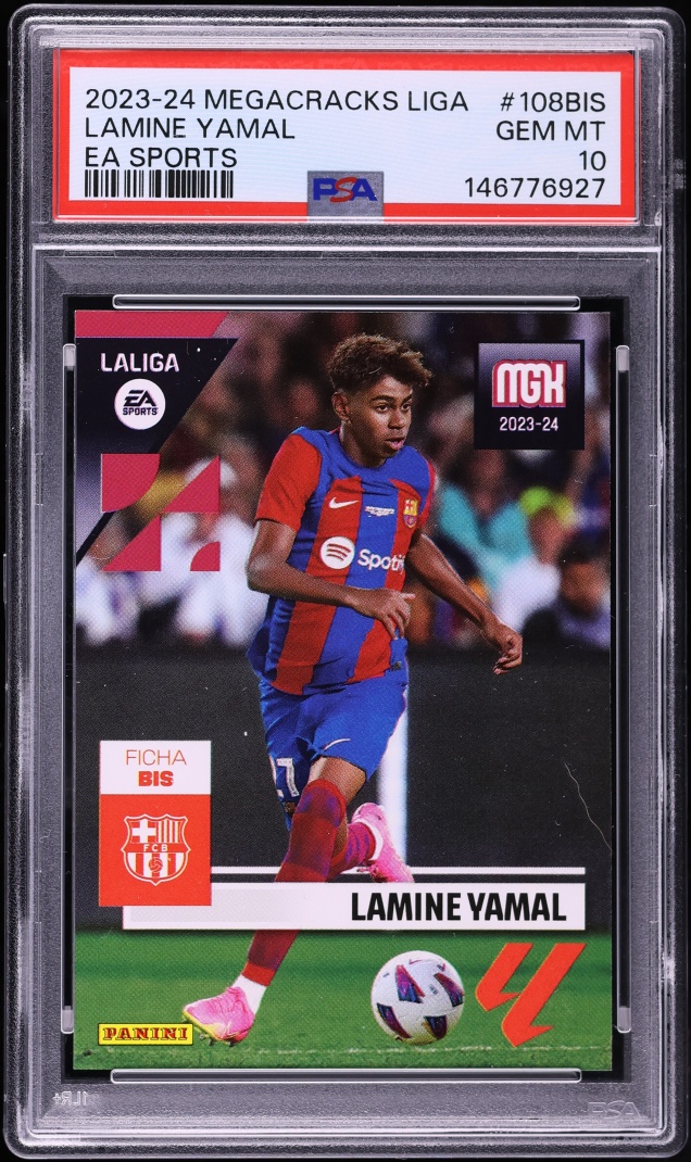 2023 Panini Megacracks La Liga EA Sports Lamine Yamal ROOKIE #108BIS PSA 10 GEM MINT