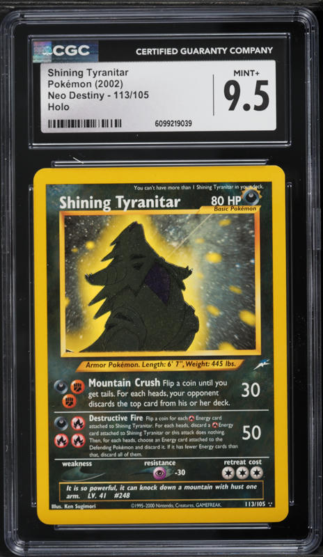 2002 Pokemon Neo Destiny Shining Tyranitar #113 PSA 9 MINT on