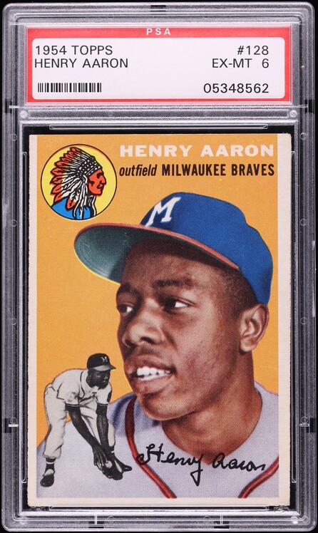 1954 Topps Hank Aaron ROOKIE #128 PSA 6 EXMT