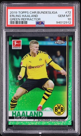 2019 Topps Chrome UEFA Sapphire Erling Haaland ROOKIE #74 PSA 10