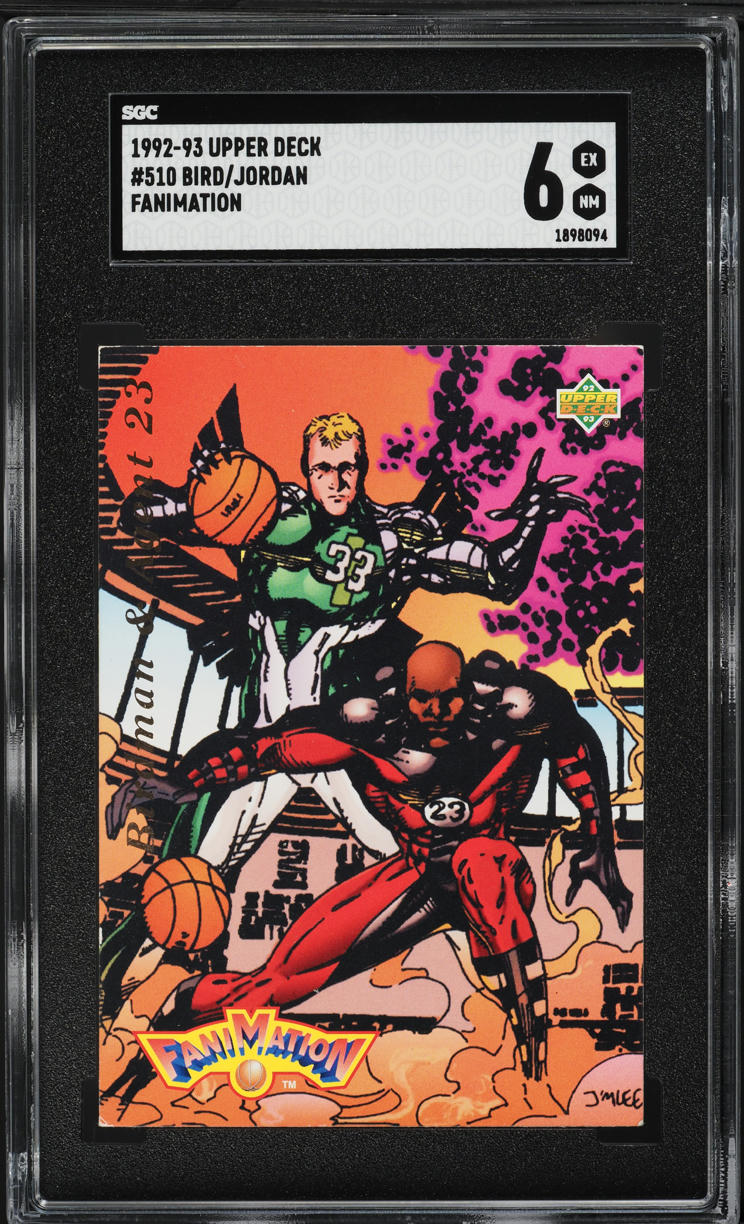 1992 Upper Deck Fanimation Larry Bird & Michael Jordan #510 SGC 6 EXMT