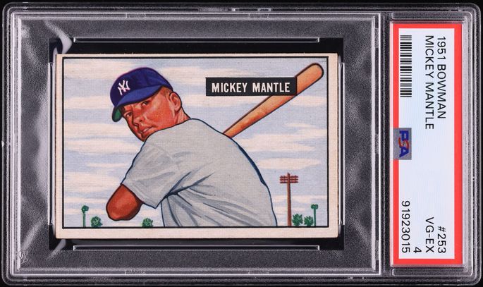 1951 Bowman Mickey Mantle ROOKIE #253 PSA 4 VGEX