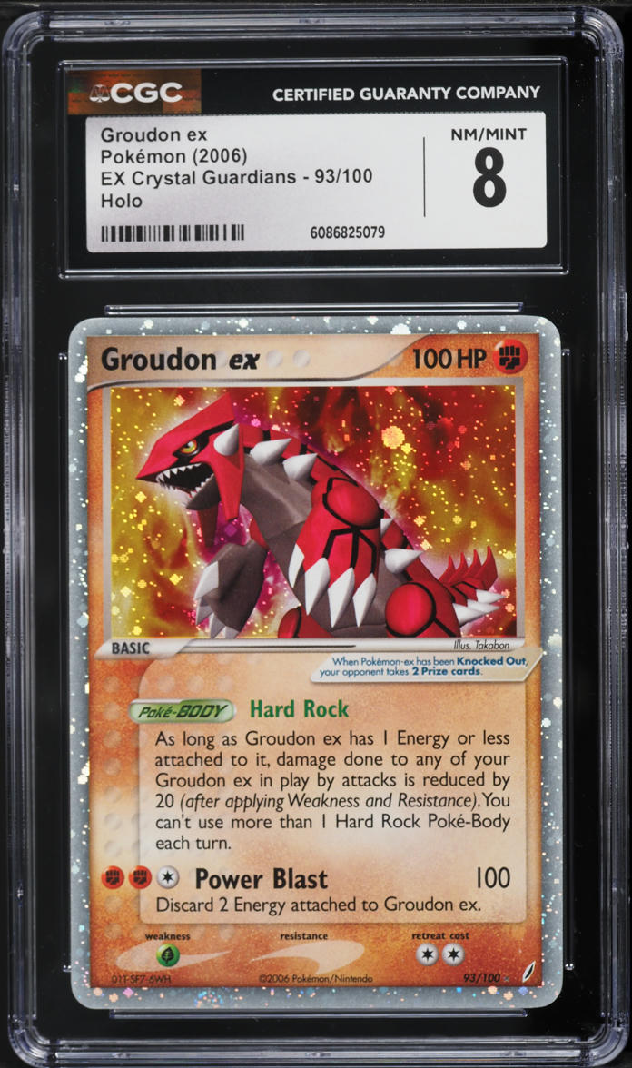 2006 Pokemon EX Crystal Guardians Holo Groudon EX #93 CGC 8 NM-MT