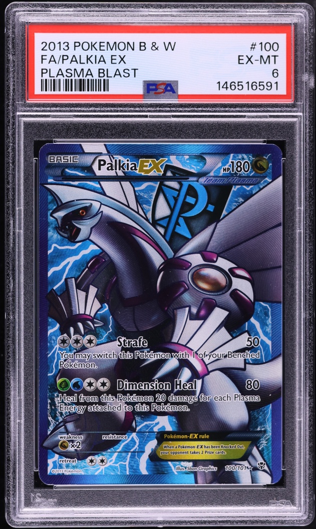 2013 Pokemon Black & White Plasma Blast Full Art Palkia EX #100 PSA 6 EXMT