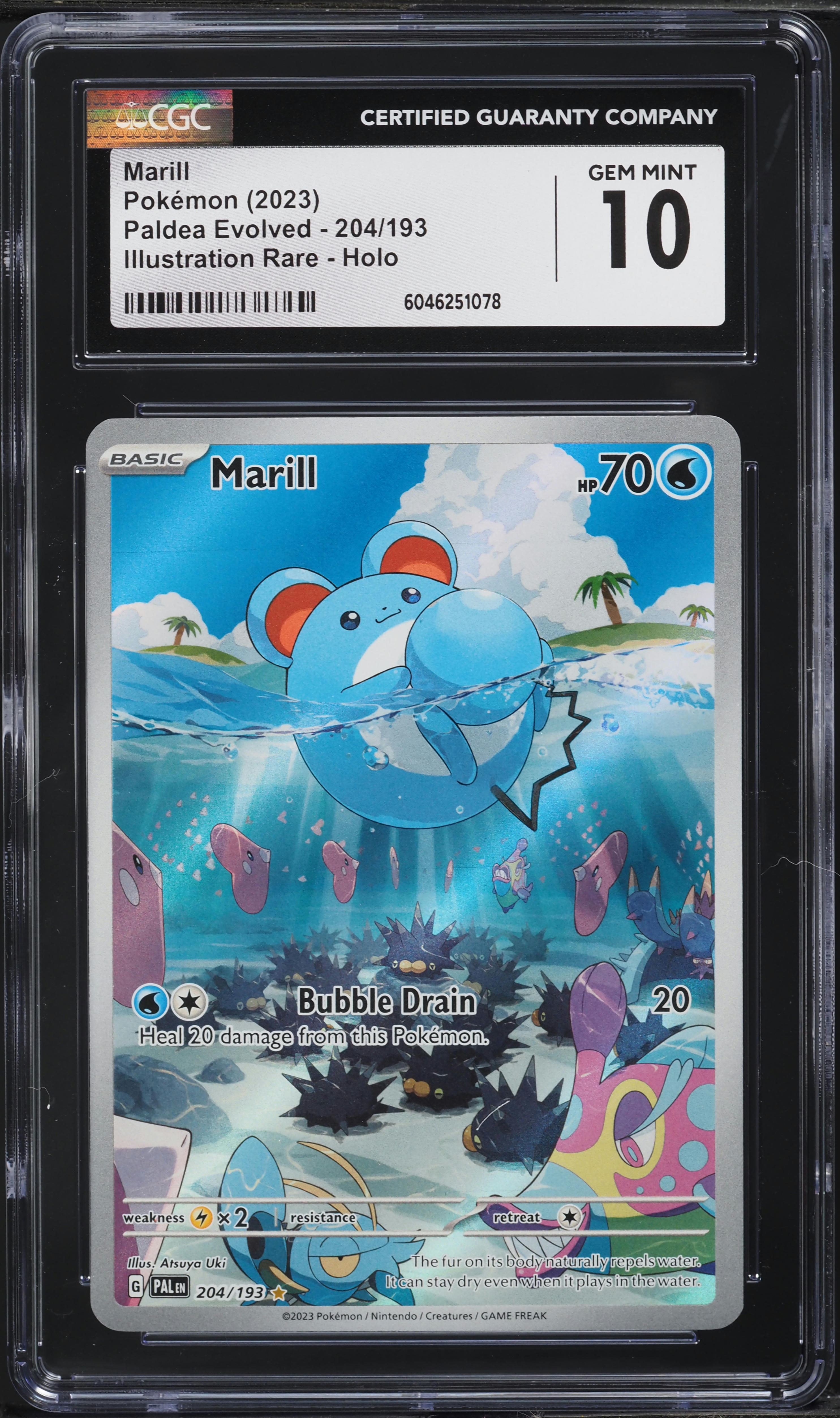 2023 Pokemon Scarlet & Violet Paldea Evolved IR Marill #204 CGC 10 GEM MINT