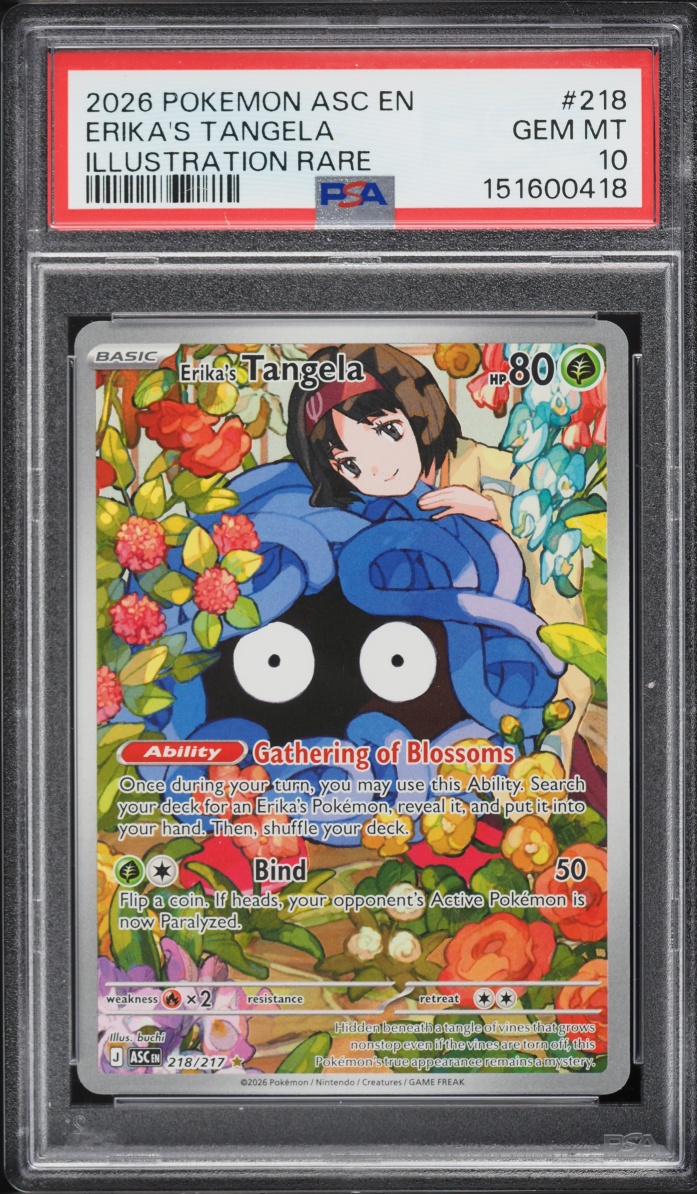 2026 Pokemon Mega Evolution Ascended Heroes IR Erika's Tangela #218 PSA 10 GEM MINT