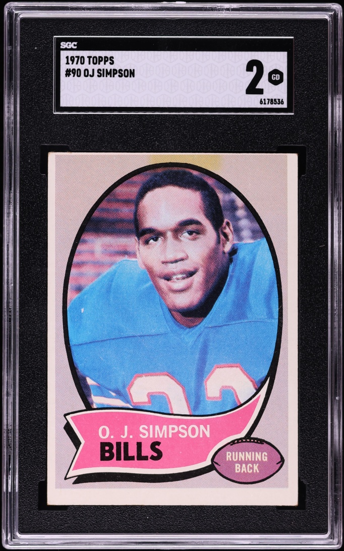 1970 Topps Football O.J. Simpson ROOKIE #90 SGC 2 GD