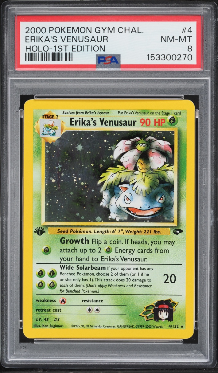 2000 Pokemon Gym Challenge 1st Edition Holo Erika's Venusaur #4 PSA 8 NM-MT