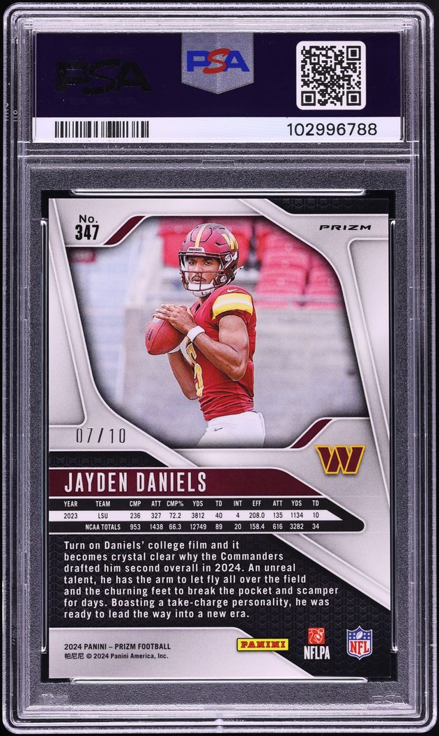 2024 Panini Prizm Gold Jayden Daniels ROOKIE /10 #347 PSA 9 MINT